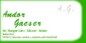 andor gacser business card