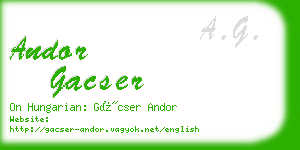 andor gacser business card